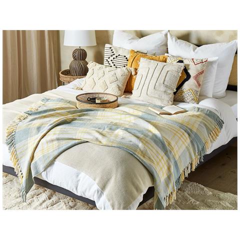 Coperta Betali Cotone 125 X 150 Cm Giallo - Foto 1