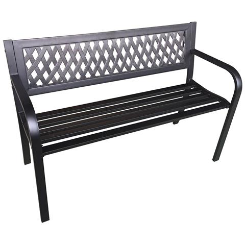 Panchina da Giardino KALIA con Gambe in Acciaio, Colore Nero - Foto 1