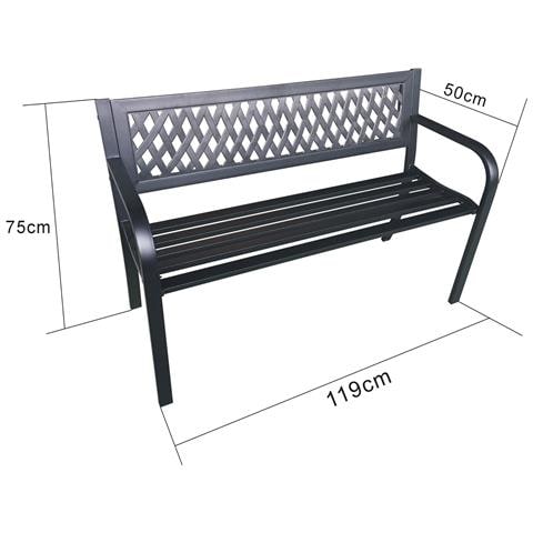 Panchina da Giardino KALIA con Gambe in Acciaio, Colore Nero - Foto 3