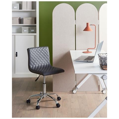 Sedia Da Scrivania Orlando Pelle Sintetica Grigio Scuro - Foto 1