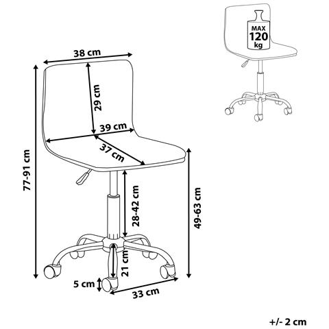 Sedia Da Scrivania Orlando Pelle Sintetica Grigio Scuro - Foto 6