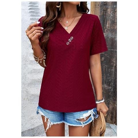 Maglietta Donna Marrone Taglia S Scollo Classico - Foto 5