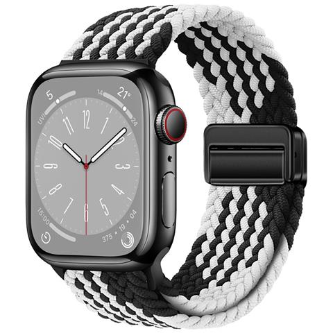 Cinturino Starlight In Nylon Intrecciato Per Apple Watch Black&white L - Foto 1