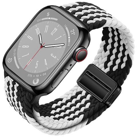Cinturino Starlight In Nylon Intrecciato Per Apple Watch Black&white L - Foto 2