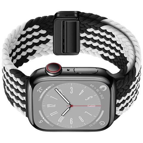 Cinturino Starlight In Nylon Intrecciato Per Apple Watch Black&white L - Foto 3