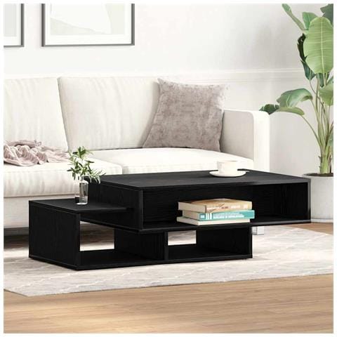 Tavolino Salotto Rovere Nero 105x55x32 cm Legno Multistrato - Foto 1