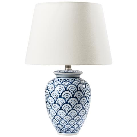 Lampada Da Tavolo Jauca Porcellana Bianco /blu - Foto 2