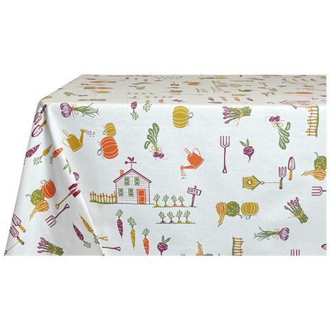 Tovaglia Per Salotto Cucina Tavolo 100% Cotone Made In Italy Ortaggi Rp 140x300 Ortaggi - Foto 5