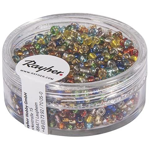17 Grammi - Perline In Vetro Rotonde Con Foro Argentato Ø2mm - Colori Assortiti - Foto 1