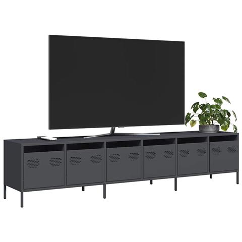 Mobile Tv Antracite 202x39x43,5 Cm Acciaio Laminato A Freddo - Foto 1