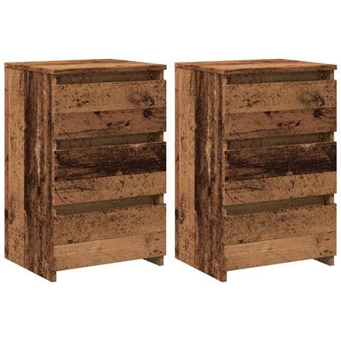 Comodini Legno Antico 2 pz 40x35x62,5 cm in Legno Multistrato - Foto 1