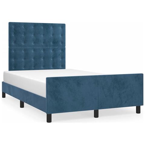 Giroletto Senza Materasso Blu Scuro 120x190 Cm Velluto - Foto 2