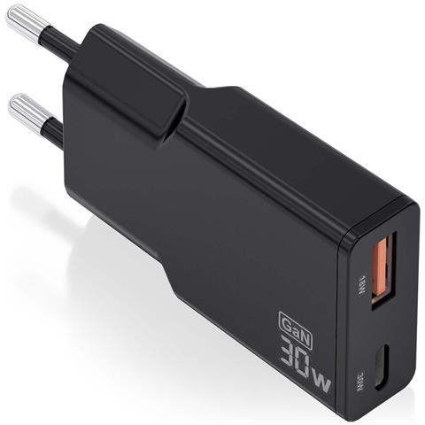 ASCH-30W2P047-BK Caricabatterie per dispositivi mobili Fotocamera, MP3, MP4, Telefono cellulare, Navigatore, Computer portatile, Console portatile, Smartphone, Tablet, Universale Nero AC Ricarica rapida Interno - Foto 1