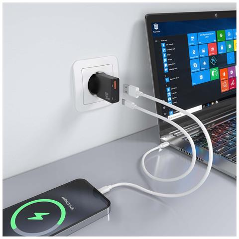 ASCH-30W2P047-BK Caricabatterie per dispositivi mobili Fotocamera, MP3, MP4, Telefono cellulare, Navigatore, Computer portatile, Console portatile, Smartphone, Tablet, Universale Nero AC Ricarica rapida Interno - Foto 6