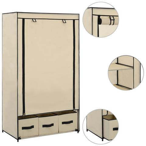 Lusso Casadino - Armadio Crema 87x49x159 Cm In Tessuto - Foto 1