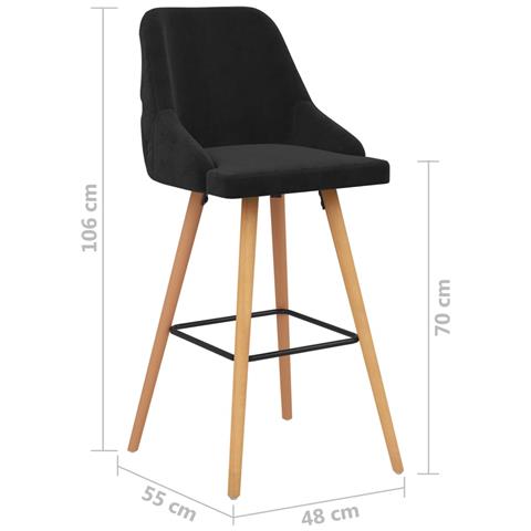 Lusso Casadino - Sgabelli Da Bar 2 Pz Neri In Velluto - Foto 7