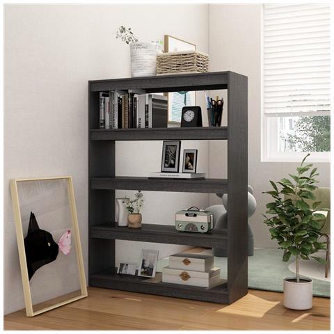 Libreria /divisorio Grigio 100x30x135,5 Cm In Legno Di Pino - Foto 2