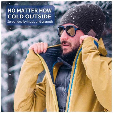 Berretto Con Cuffie Bluetooth 5.0 E Microfono Grigio Scuro - Foto 7