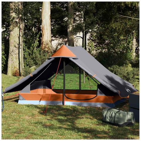 Tenda da Campeggio 2 Persone Grigio Impermeabile - Foto 1