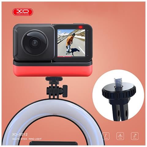 Lampada Selfie Compatta E Leggera Con Asta Telescopica Bluetooth 5.2, Nero - Foto 5