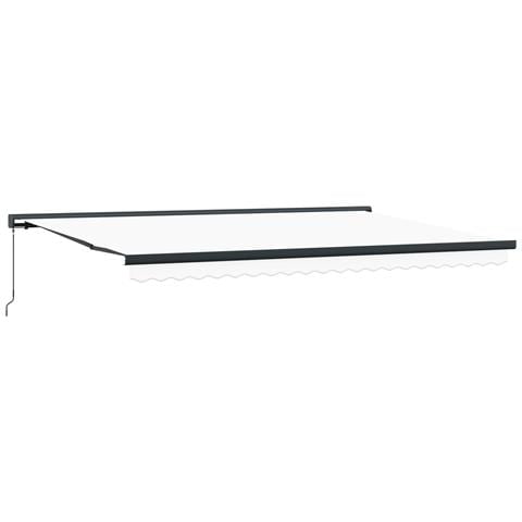 Tenda Retrattile Manuale  Bianca 500x300 cm, Tessuto di Ricambio per Tenda  per Struttura 5x3 m Bianca - Foto 1