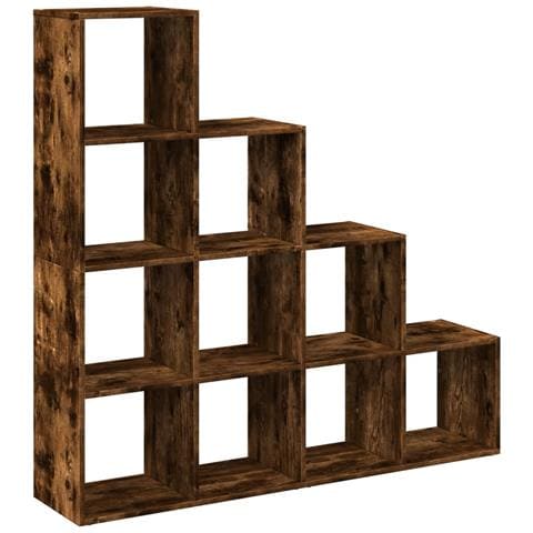 Libreria 4 Ripiani Rovere Fumo 131,5x29x131,5 cm in Truciolato - Foto 1