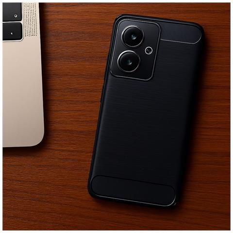 Custodia B-case Tpu Silicone Cover Case Per Realme 14t Carbon Metal Black - Foto 4