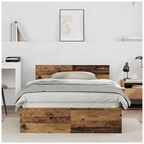 Struttura letto con testata Legno vecchio 120 x 190 cm - Foto 2