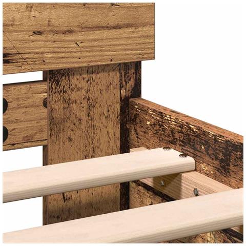 Struttura letto con testata Legno vecchio 120 x 190 cm - Foto 9