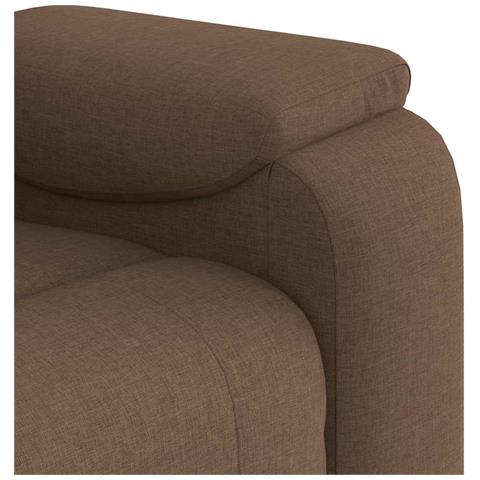 Poltrona Massaggiante Reclinabile Marrone in Tessuto - Foto 9