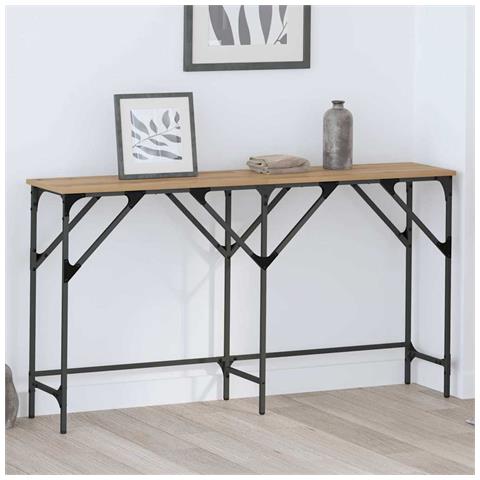 Tavolo consolle rovere artigianale 140 x 29 x 75 cm - Foto 2