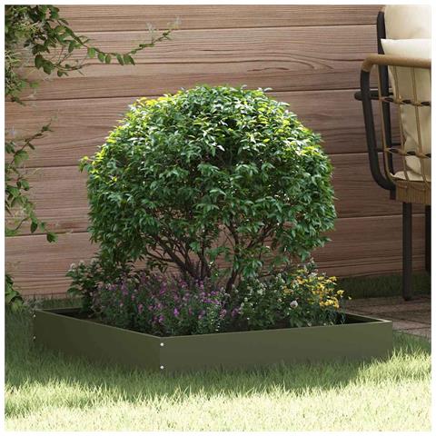 Bordura per Prato 6 pcs Verde oliva 60 x 60 x 13 cm Acciaio - Foto 2