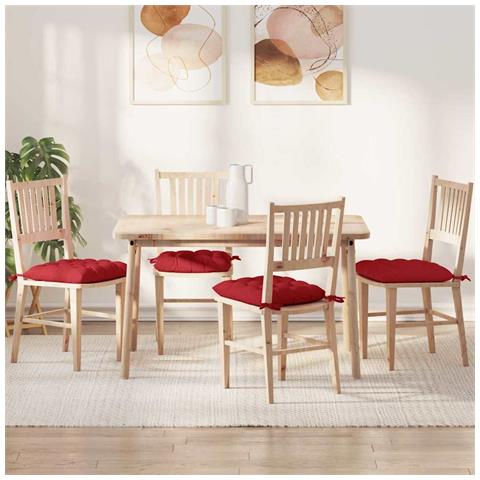 Cuscini per Seduta 2 pcs Rosso 40 x 40 x 6 cm Tessuto - Foto 2