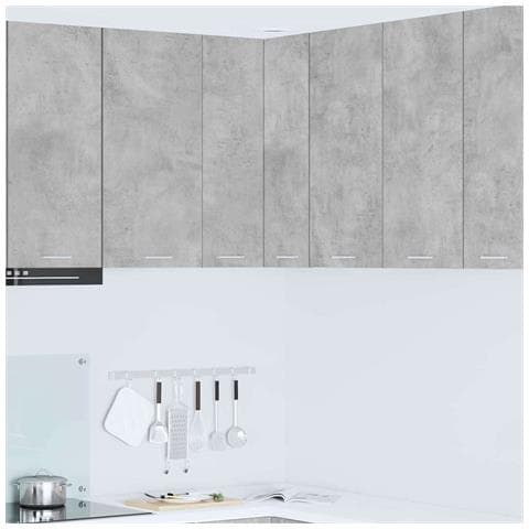 Armadio pensile Riga Grigio Cemento e Bianco 57 x 57 x 80 cm - Foto 2