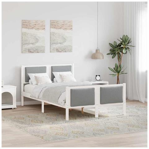 Struttura del letto Grigio chiaro 120 x 190 cm Tessuto - Foto 2