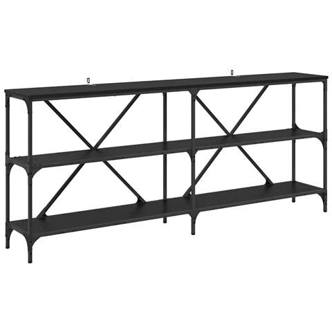 Tavolo consolle Rovere Nero 180 x 30 x 75 cm Legno multistrato - Foto 1