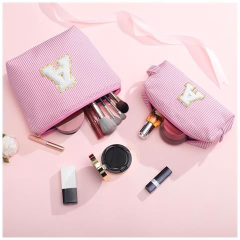 Set Di 2 Trousse Da Viaggio Con Lettera ""c"" - Organizer Cosmetici In Tessuto Oxford - Foto 7