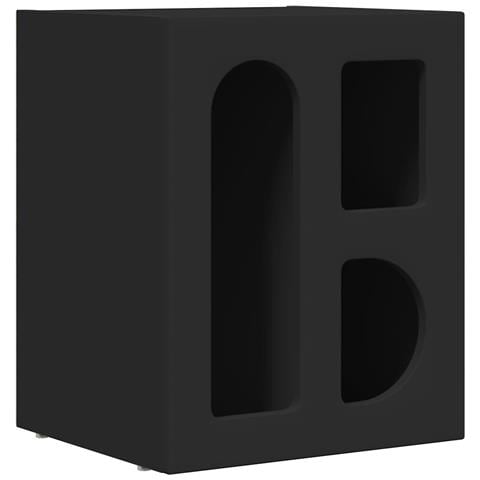 Comodino Nero 40 x 35 x 50 cm Legno multistrato - Foto 1