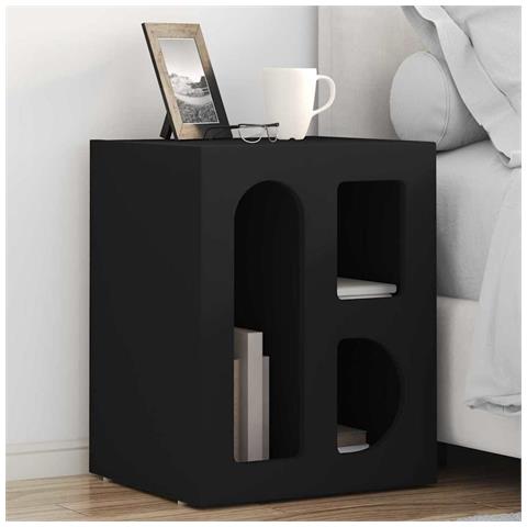 Comodino Nero 40 x 35 x 50 cm Legno multistrato - Foto 2