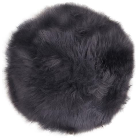 Cuscino Per Sedia In Pelle Di Agnello Grigio Ø35 Cm - Foto 1
