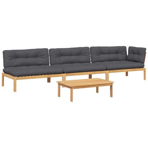 Set Divani Pallet Giardino 4pz Cuscini Legno Massello Acacia - Foto 1