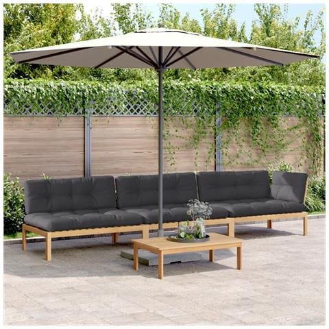 Set Divani Pallet Giardino 4pz Cuscini Legno Massello Acacia - Foto 2