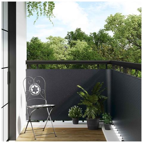 Schermo da balcone Grigio Scuro 1000 x 100 cm polyrattan - Foto 2