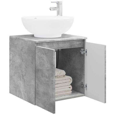 Mobile Lavabo da Parete Grigio Cemento 49,5 x 44,5 x 65 cm - Foto 2