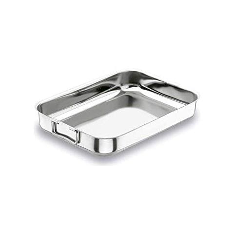 61530 - Teglia da forno con manico pieghevole 30x22 cm. Acciaio inox 18% CR. - Foto 1