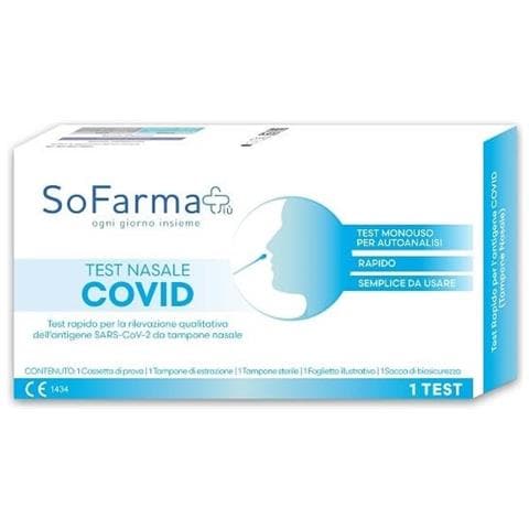 Test Antigenico Rapido COVID-19 Nasale Autodiagnostico Determinazione Qualitativa Antigeni SARS-COV-2 in Tamponi Nasali Mediante Immunocromatografia Sofarmapiu' - Foto 1