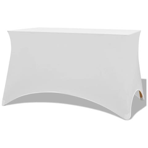 Fodere Elasticizzate Per Tavolo 2 Pezzi 120x60,5x74 Cm Bianche - Foto 1