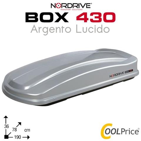 Box Da Tetto Baule Portatutto 430l Argento Lucido Abs - Foto 1