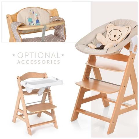 Pappa Alpha In Legno Seggiolone, A Partire Da 6 Mesi, Cresce Con Il Bambino, Altezza Regolabile, Portata Di 90 Kg, White (bianco) - Foto 2