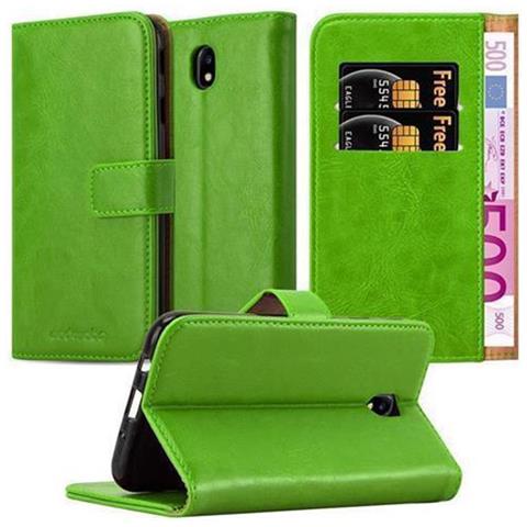 Custodia Compatibile Con Samsung Galaxy J7 2017 In Verde Erbe - Coperchio Protettiva Con Chiusura Magnetica, Funzione Stand E Tasca Per Le Carte - Foto 2